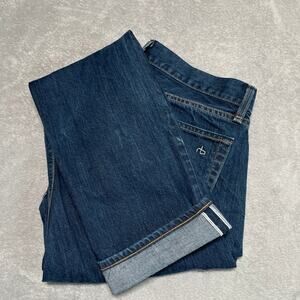 Rag Bone Jeans 30 Blue Selvedge Raw Denim Standard Issue Slim Straight Fit 3